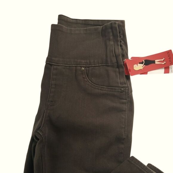 Spanx Denim Leggings Brownstone #2066 Shaping Built In Side Zip Full Coverage M - Picture 12 of 16